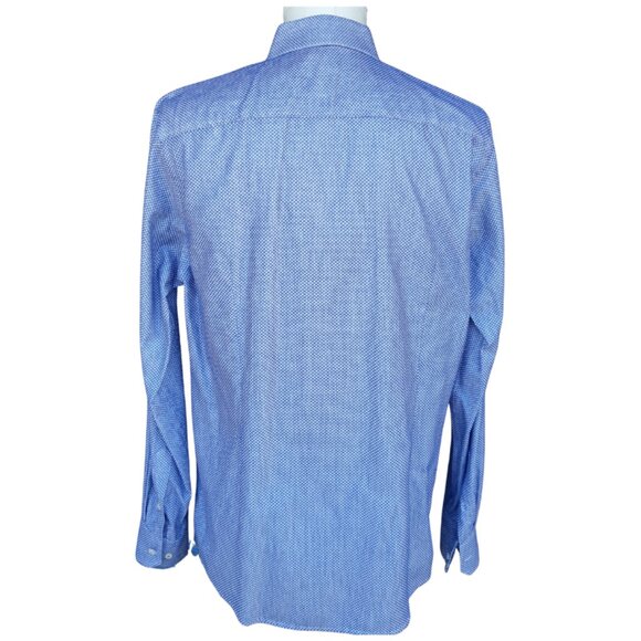 ⚡️BUY 3 for $55⚡️ Bruun & Stengade SZ 16 Slim Fit Blue & White Men's Shirt - Picture 5 of 13